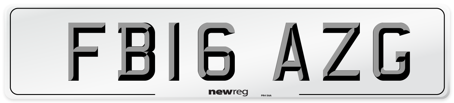 FB16 AZG Number Plate from New Reg